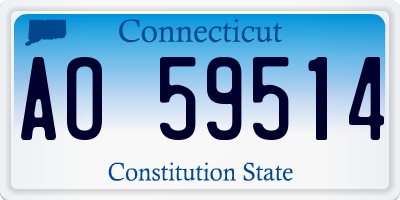 CT license plate AO59514