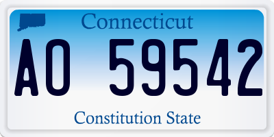 CT license plate AO59542