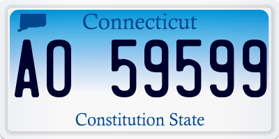 CT license plate AO59599