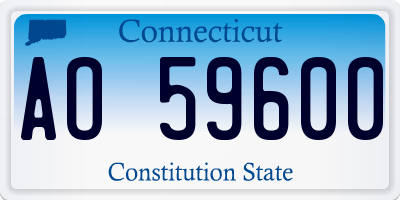 CT license plate AO59600
