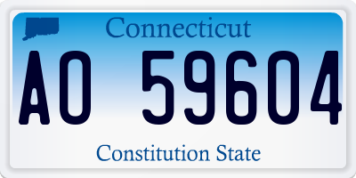 CT license plate AO59604