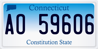 CT license plate AO59606