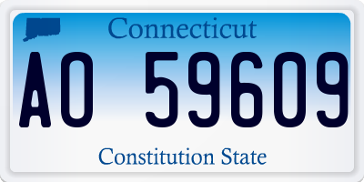 CT license plate AO59609