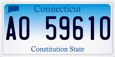 CT license plate AO59610