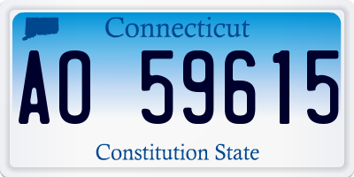 CT license plate AO59615