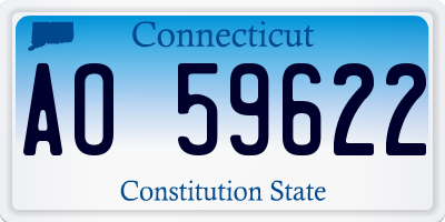 CT license plate AO59622