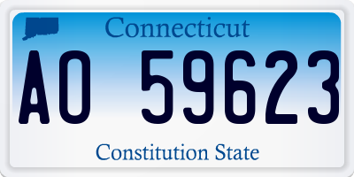 CT license plate AO59623