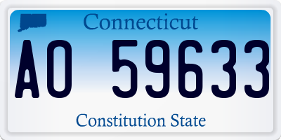 CT license plate AO59633