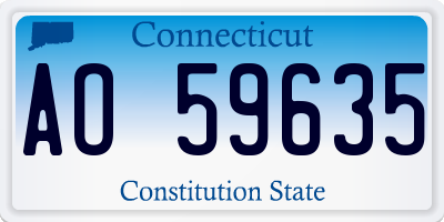 CT license plate AO59635