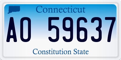 CT license plate AO59637