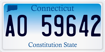 CT license plate AO59642