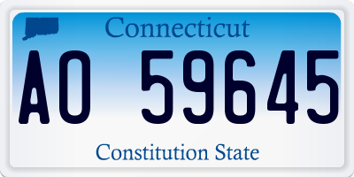 CT license plate AO59645
