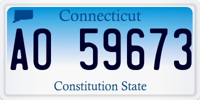 CT license plate AO59673