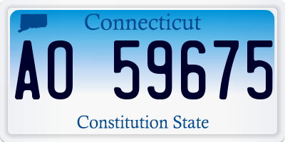 CT license plate AO59675
