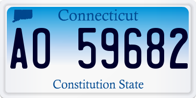 CT license plate AO59682