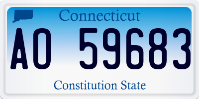 CT license plate AO59683