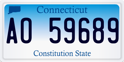 CT license plate AO59689