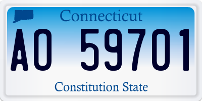 CT license plate AO59701