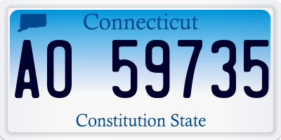 CT license plate AO59735