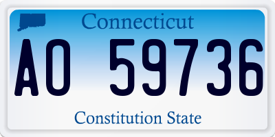 CT license plate AO59736