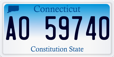 CT license plate AO59740