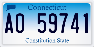 CT license plate AO59741