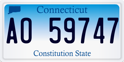 CT license plate AO59747