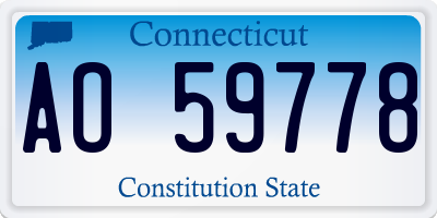 CT license plate AO59778