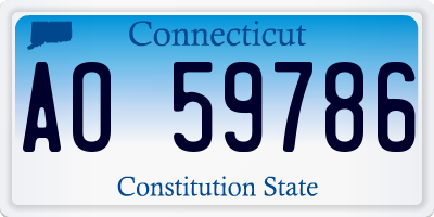 CT license plate AO59786