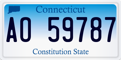 CT license plate AO59787