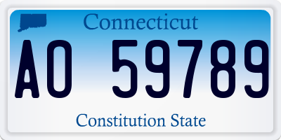 CT license plate AO59789
