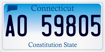 CT license plate AO59805