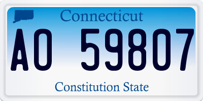 CT license plate AO59807