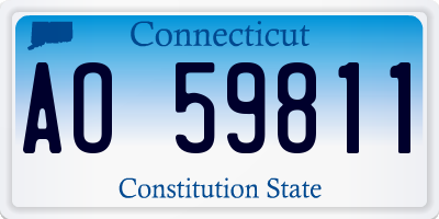 CT license plate AO59811