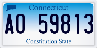 CT license plate AO59813