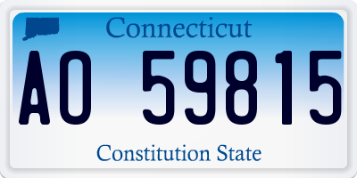 CT license plate AO59815