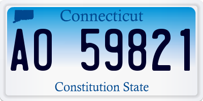 CT license plate AO59821