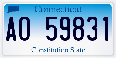 CT license plate AO59831