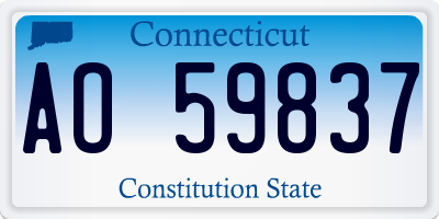 CT license plate AO59837