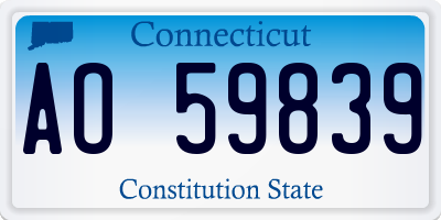 CT license plate AO59839