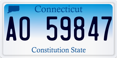 CT license plate AO59847