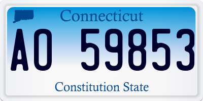 CT license plate AO59853