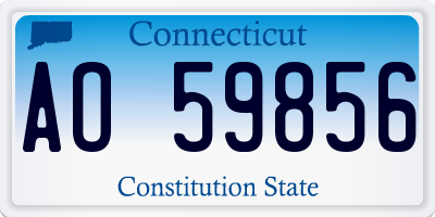 CT license plate AO59856