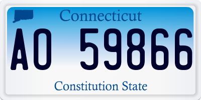 CT license plate AO59866