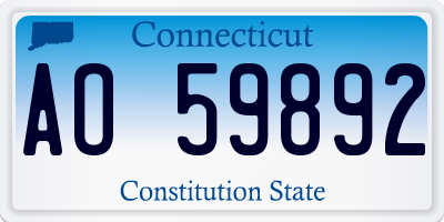 CT license plate AO59892