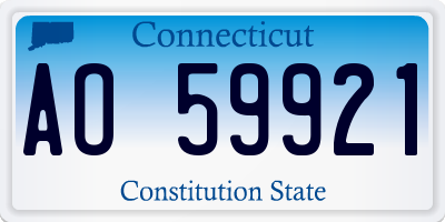 CT license plate AO59921