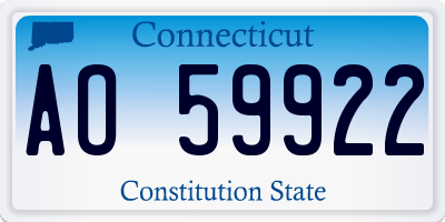 CT license plate AO59922