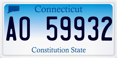 CT license plate AO59932