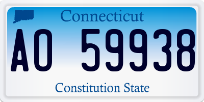 CT license plate AO59938