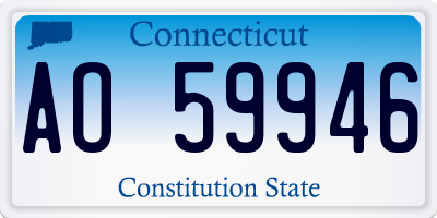 CT license plate AO59946